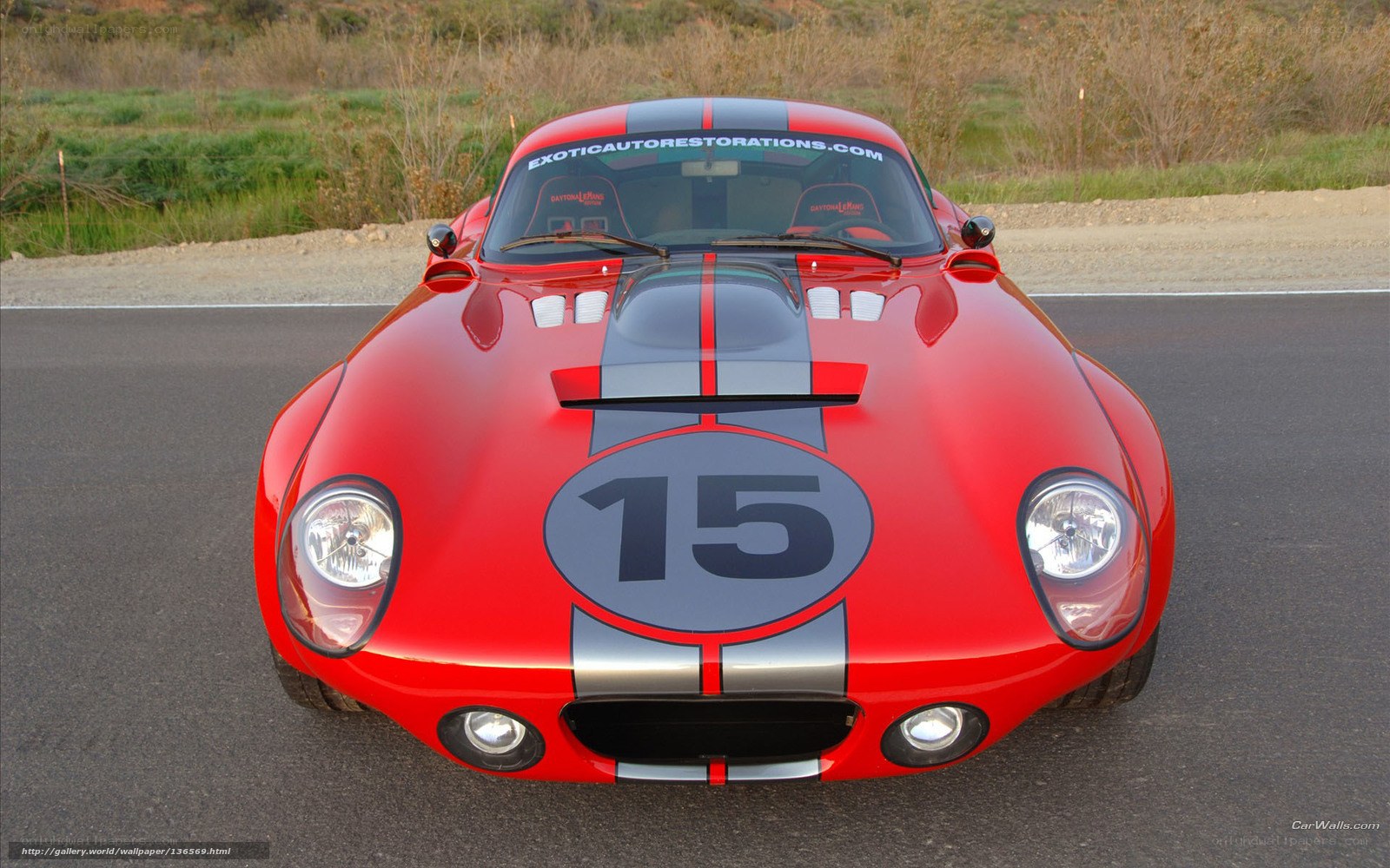 Red race car with number 15