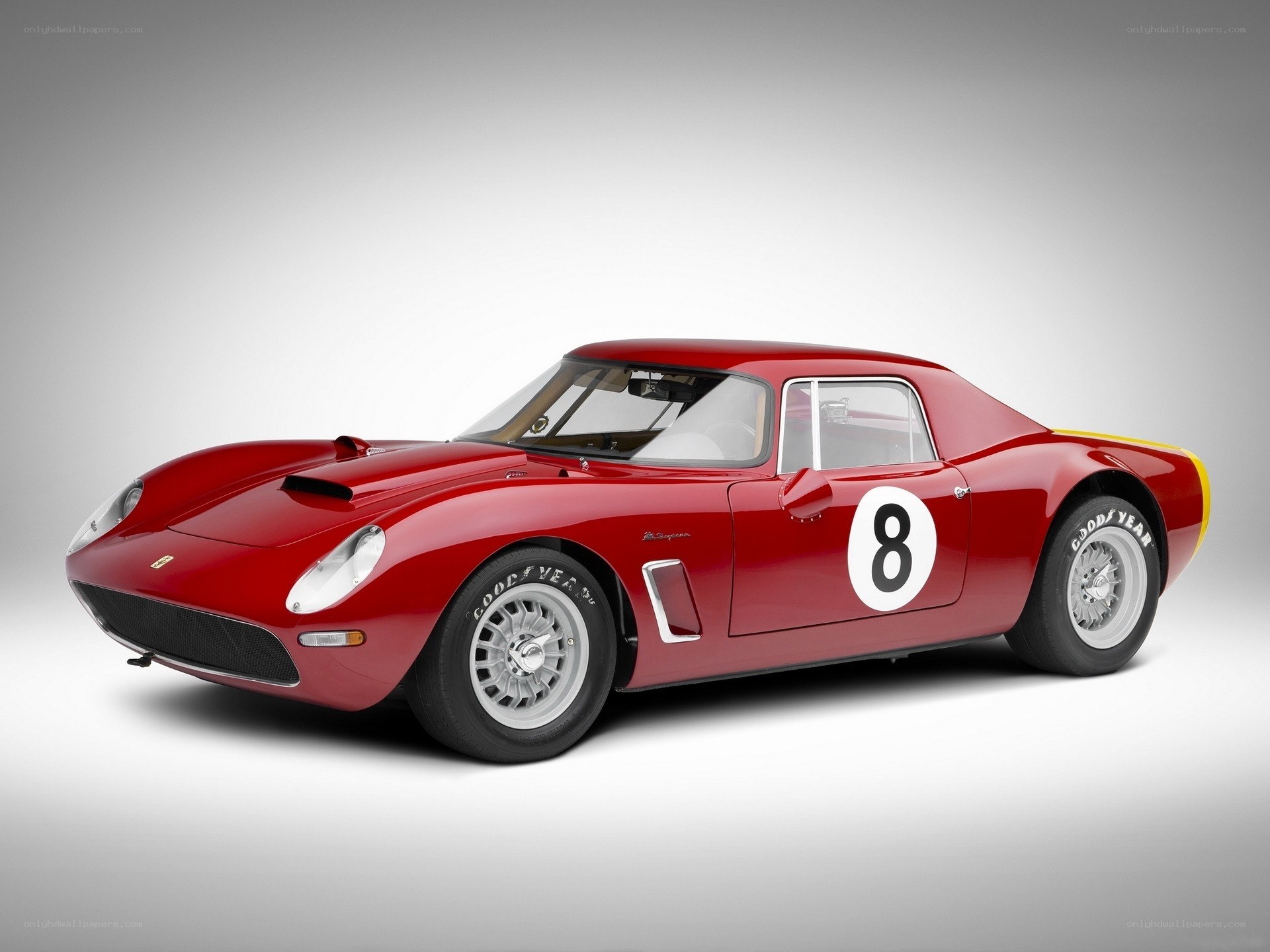 Red race car with number 8