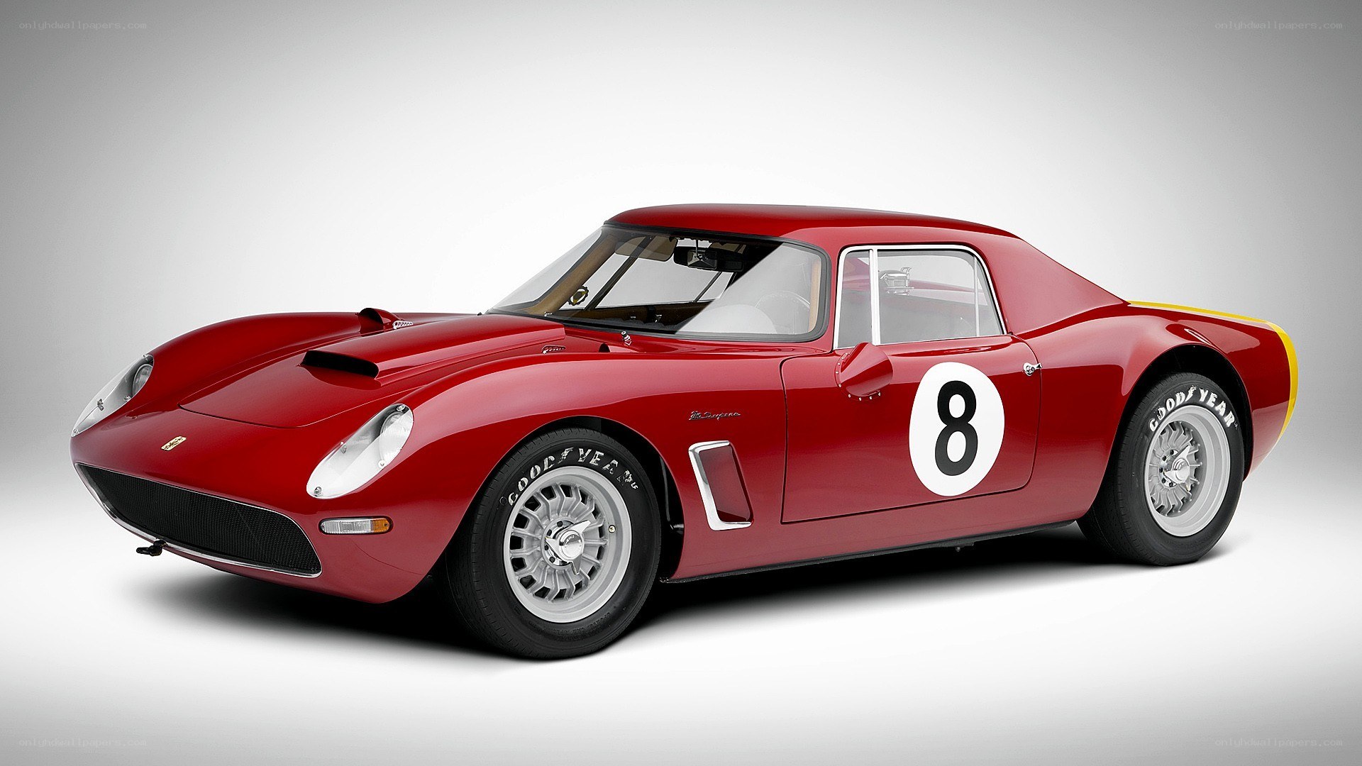 Red race car with number 8