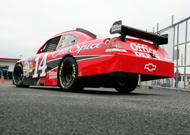 Red race car with Office Depot branding
