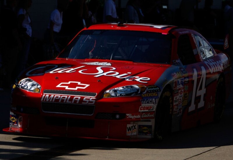 Red race car with Old Spice branding