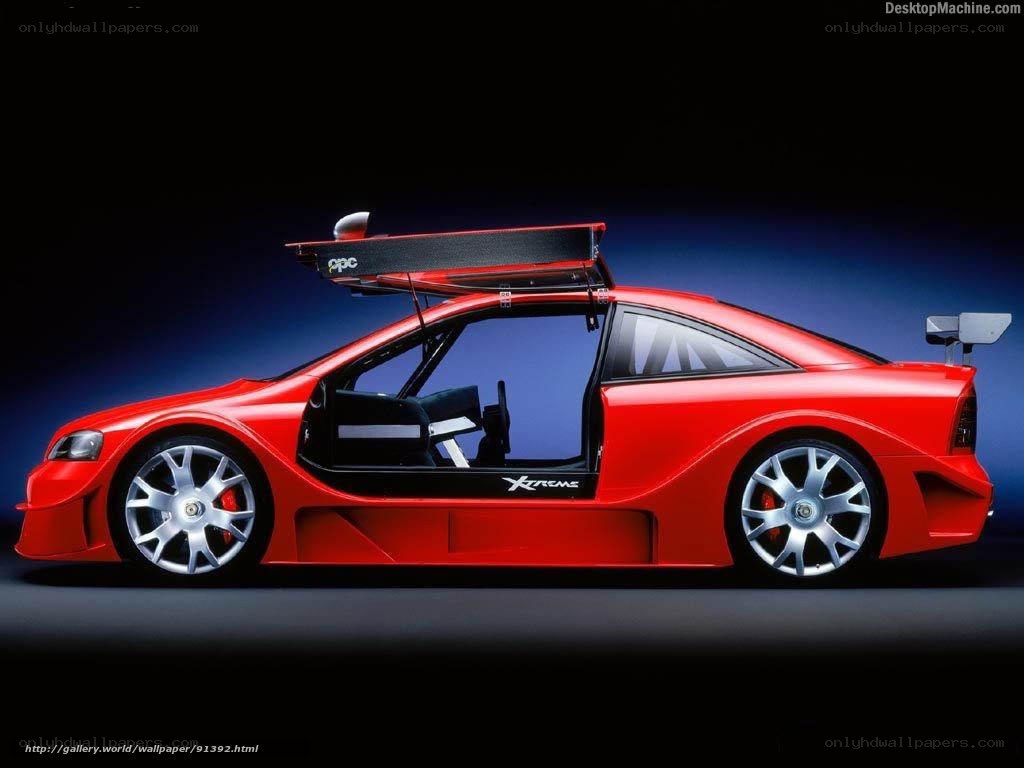 red race car with open door