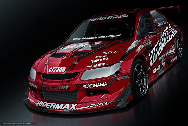Red race car with sponsor decals