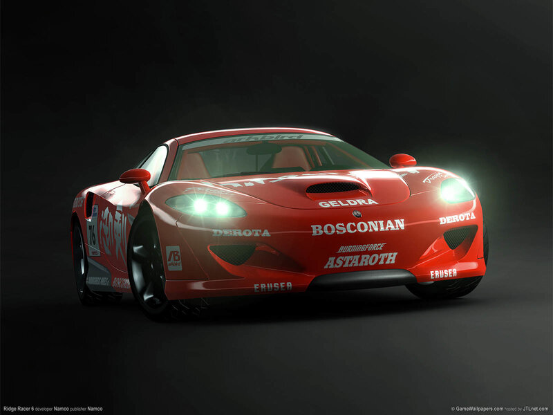 red race car with sponsor logos
