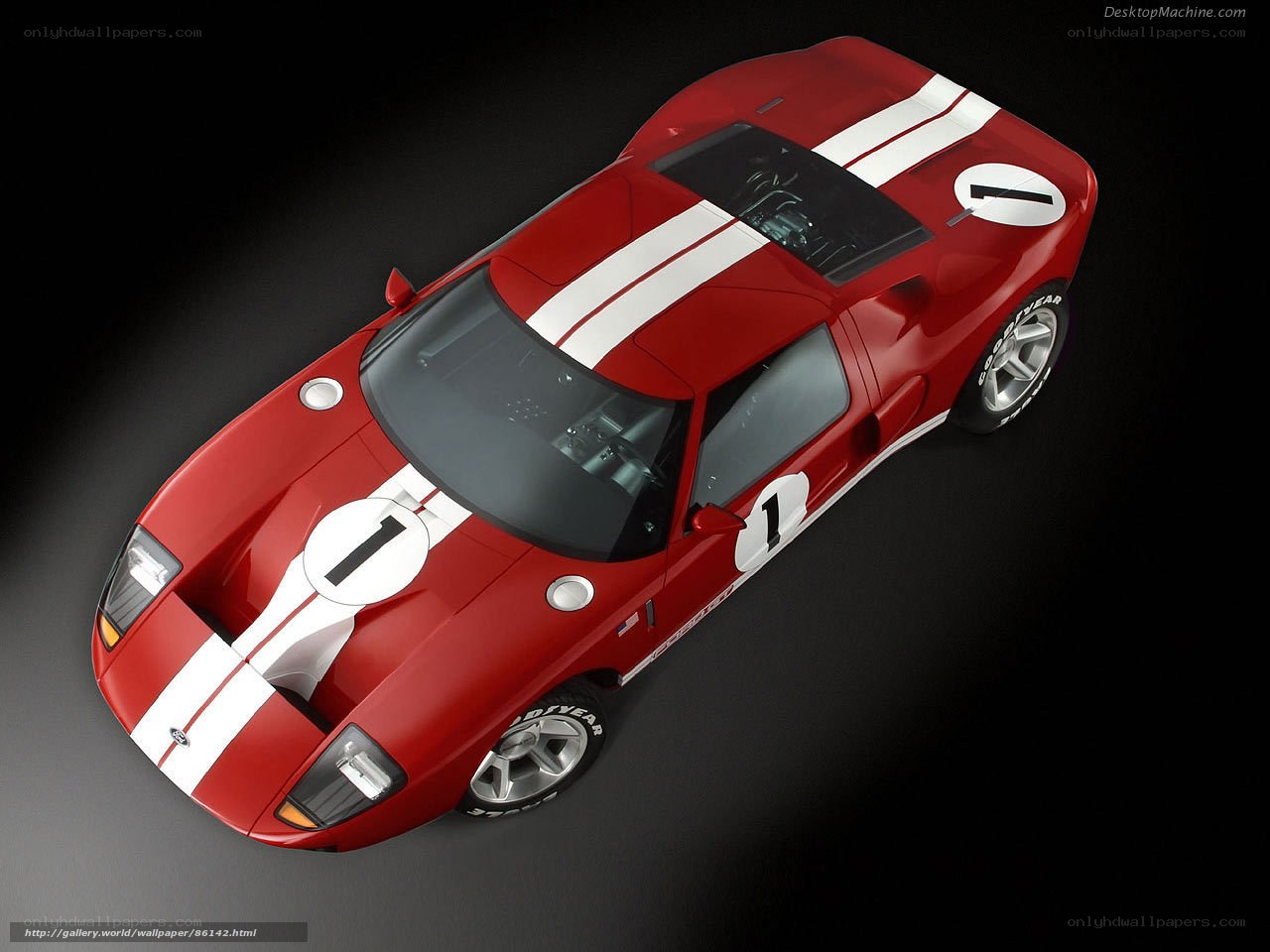 Red race car with white stripes