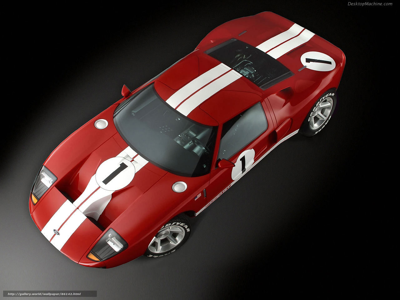 Red race car with white stripes