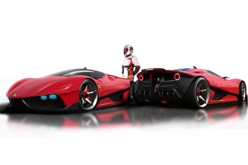 Red Race Cars and Driver