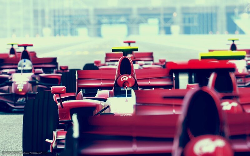 Red Race Cars on Track — Competitive