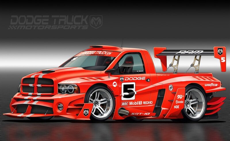 Red Race Truck — Dramatic