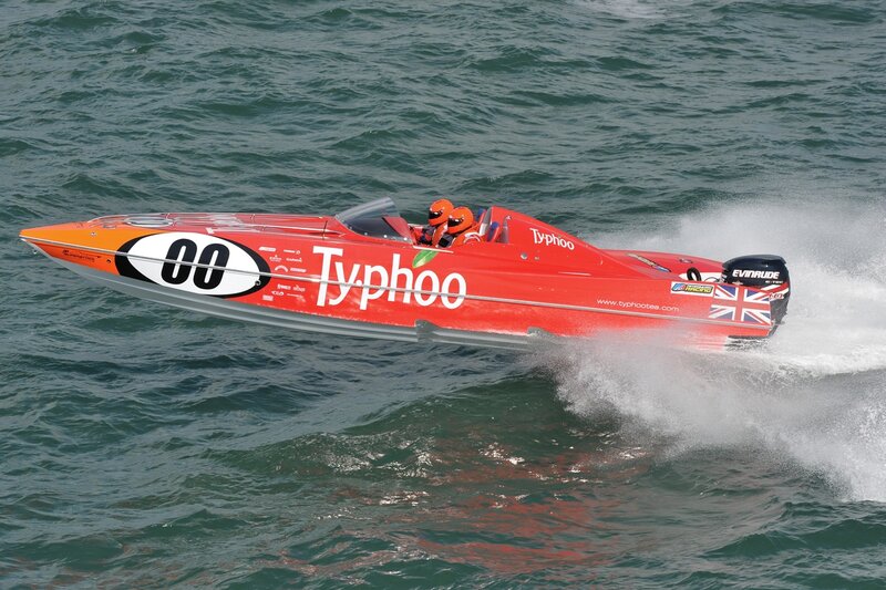 Red Racing Boat — Dynamic, Afternoon, Photograph