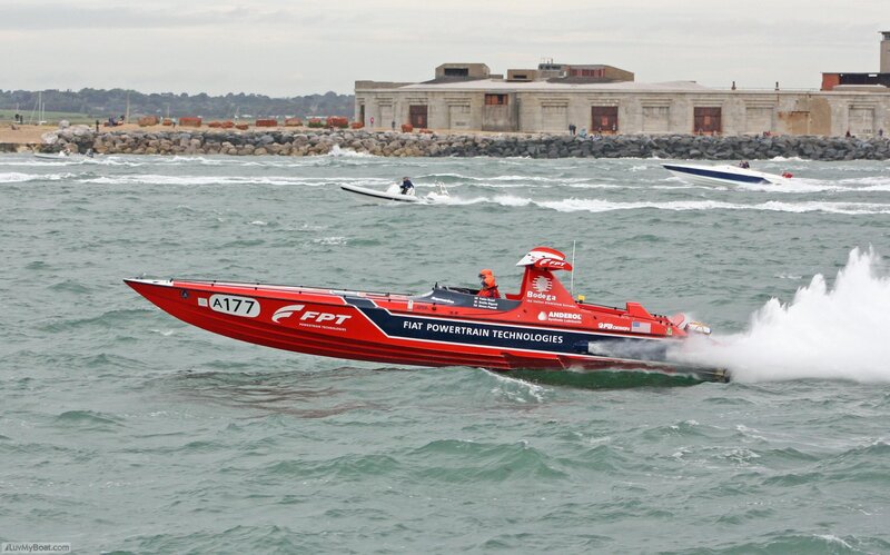 Red Racing Boat