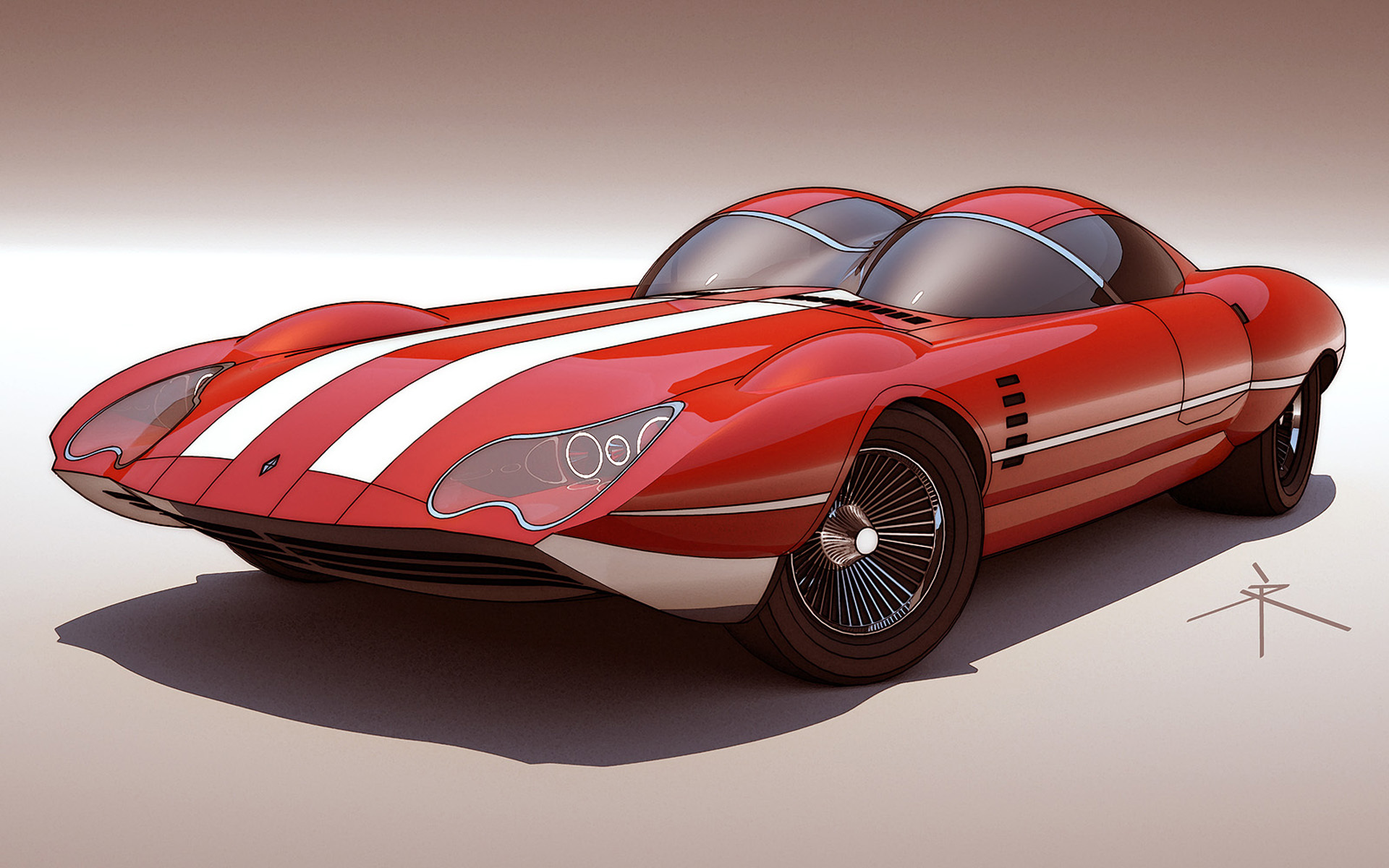 Red racing car concept