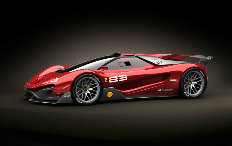 Red Racing Car — Dramatic, 3d Render, Shell Logo
