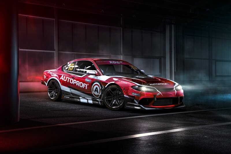 Red Racing Car — Dramatic, Night