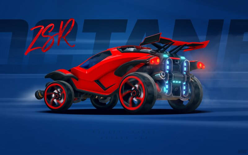 Red Racing Car — Dynamic, Digital Art