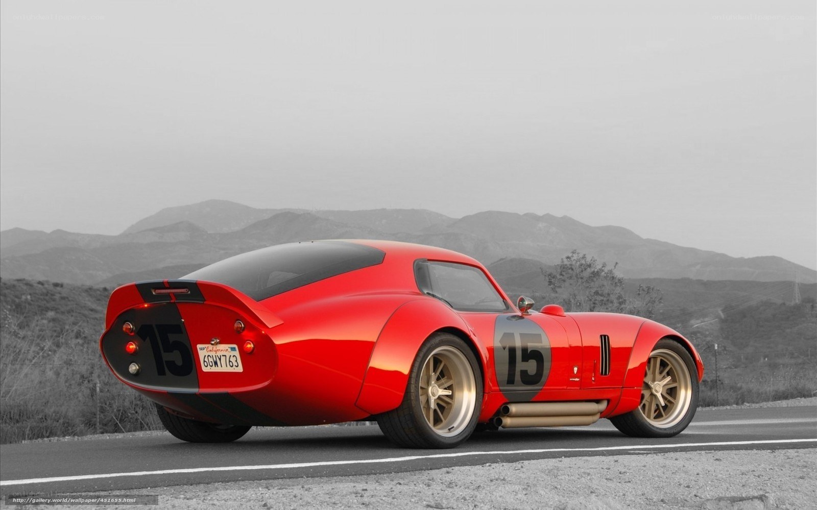 Red racing car on road