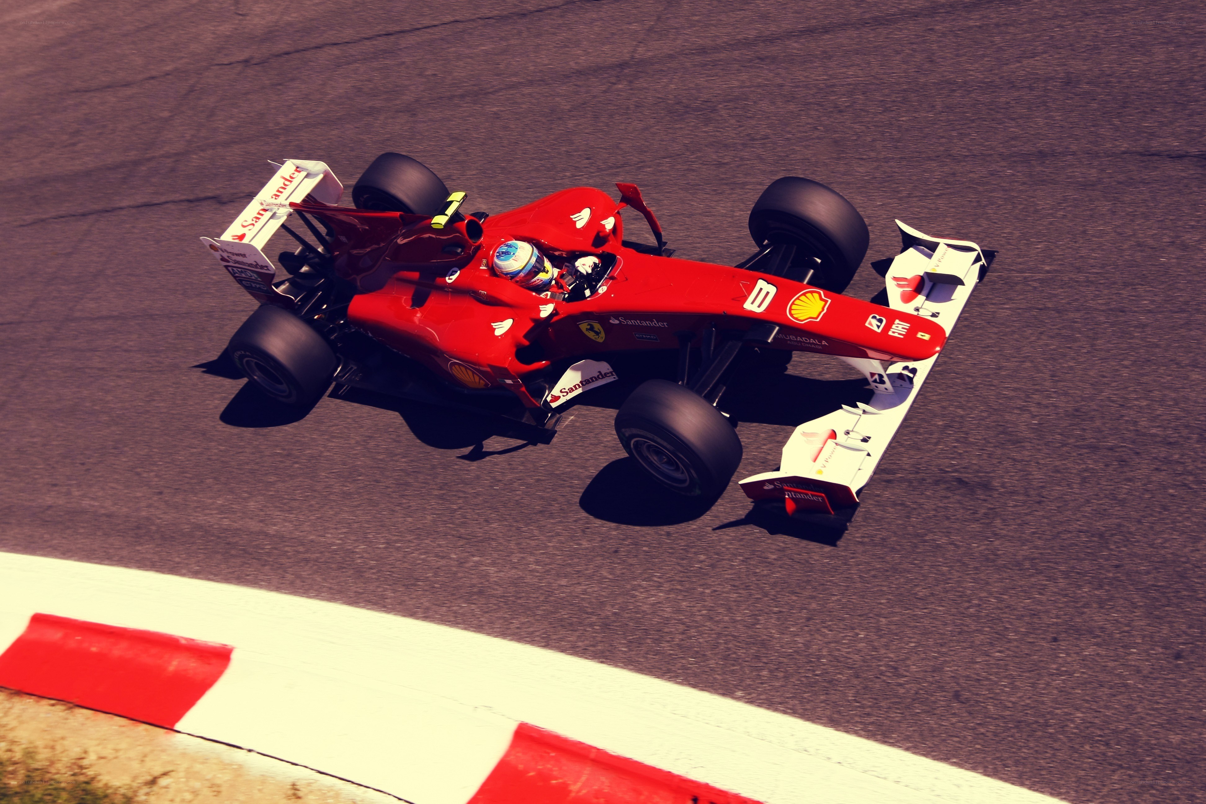 Red racing car on track