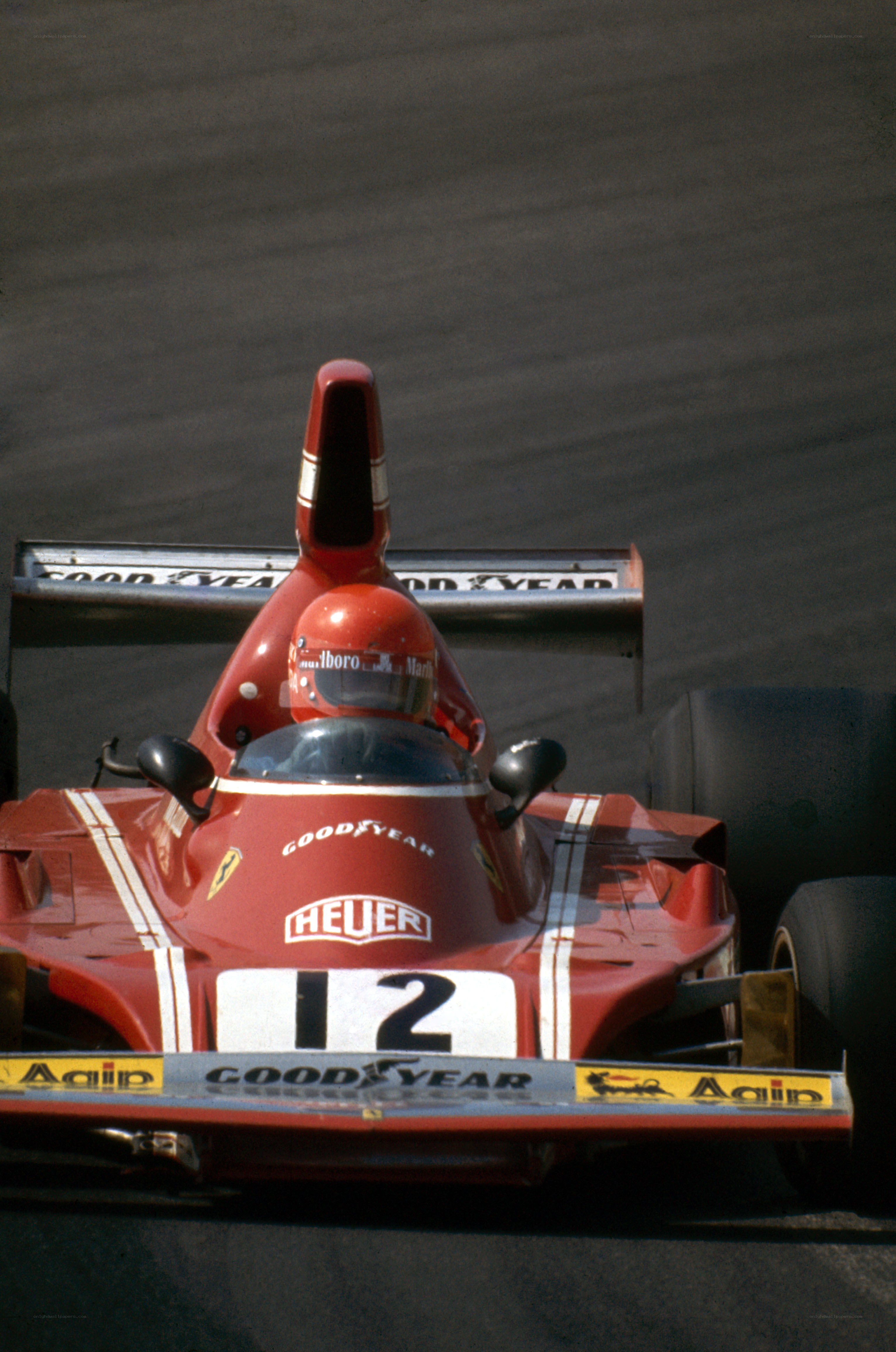 Red racing car on track