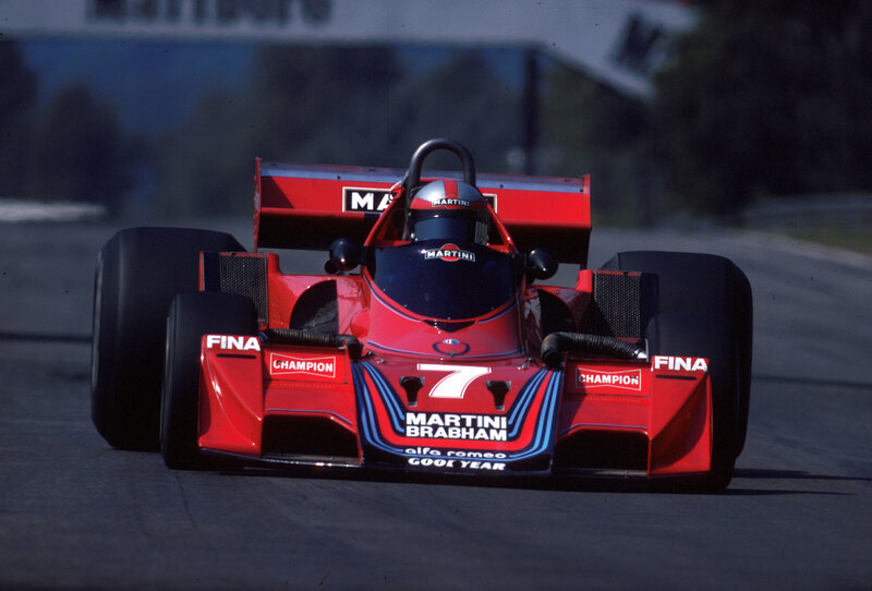 Red racing car on track
