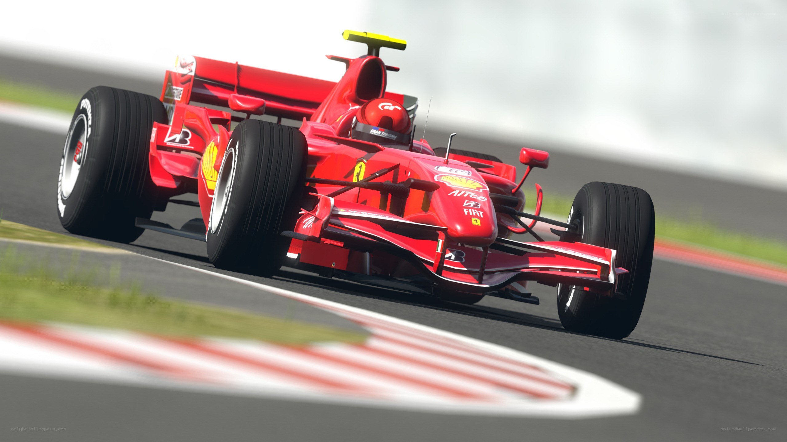 Red racing car on track