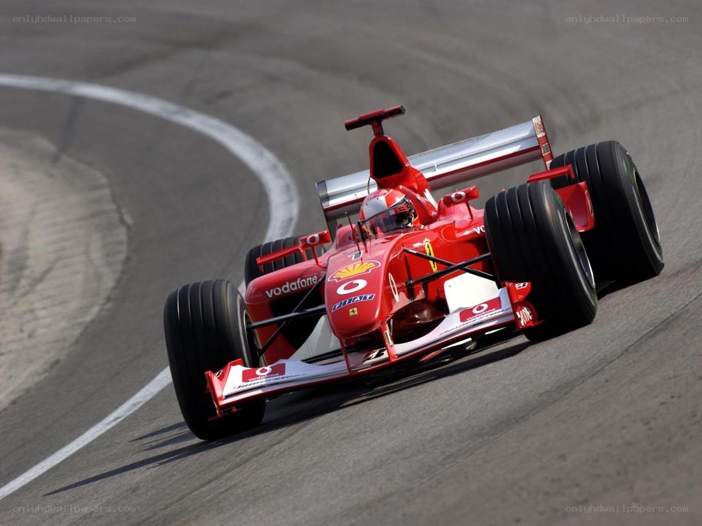 Red racing car on track