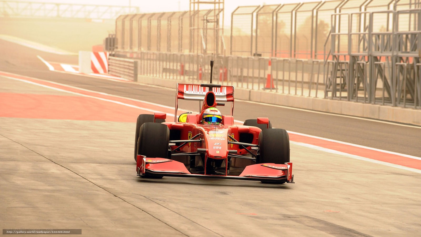 Red racing car on track
