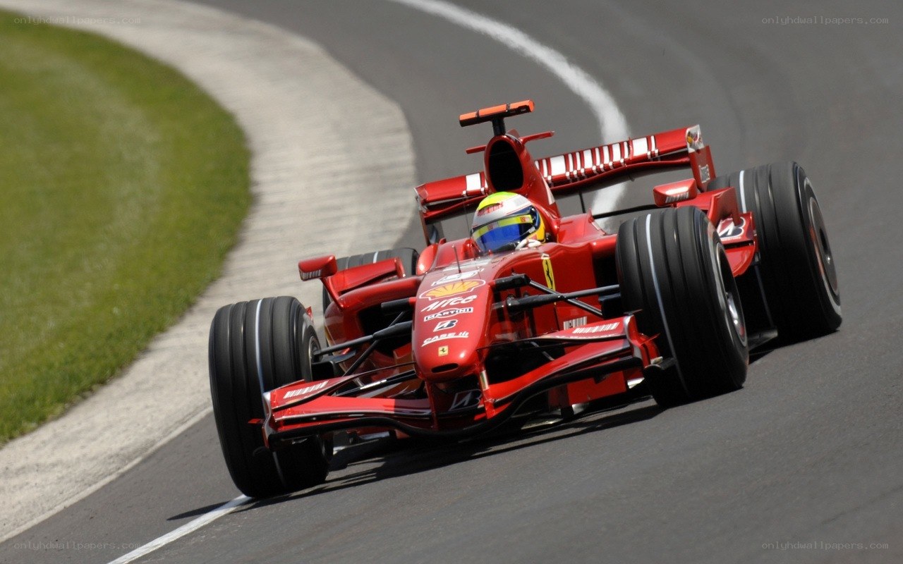 Red racing car on track