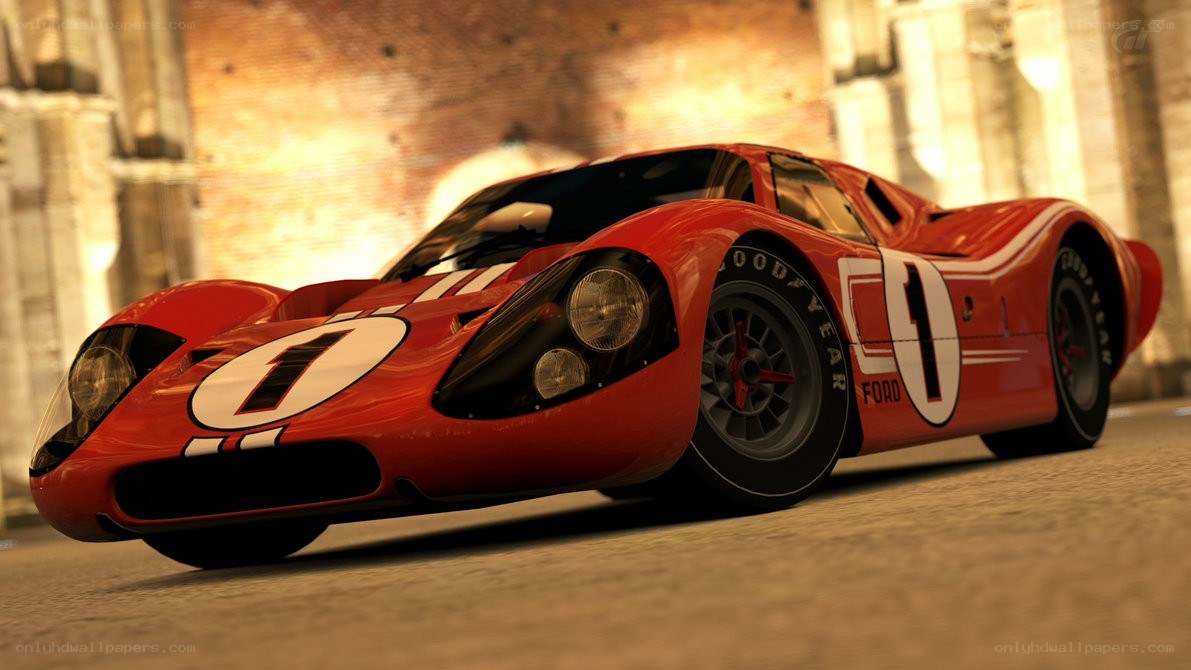 Red racing car with number one