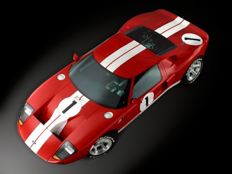 Red racing car with white stripes