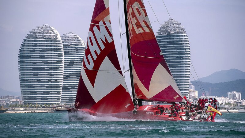 Red Racing Sailboat