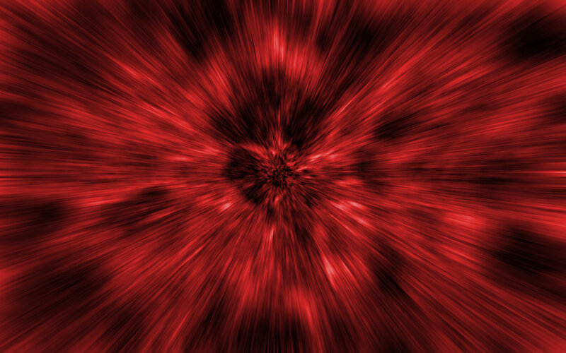 Red radial motion blur