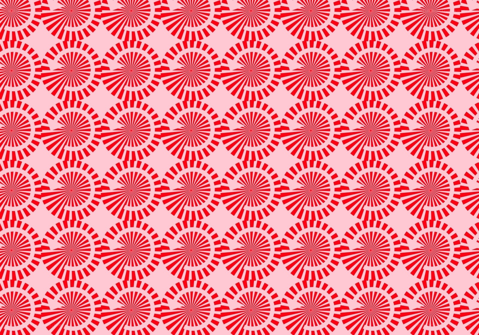 red radial pattern on pink