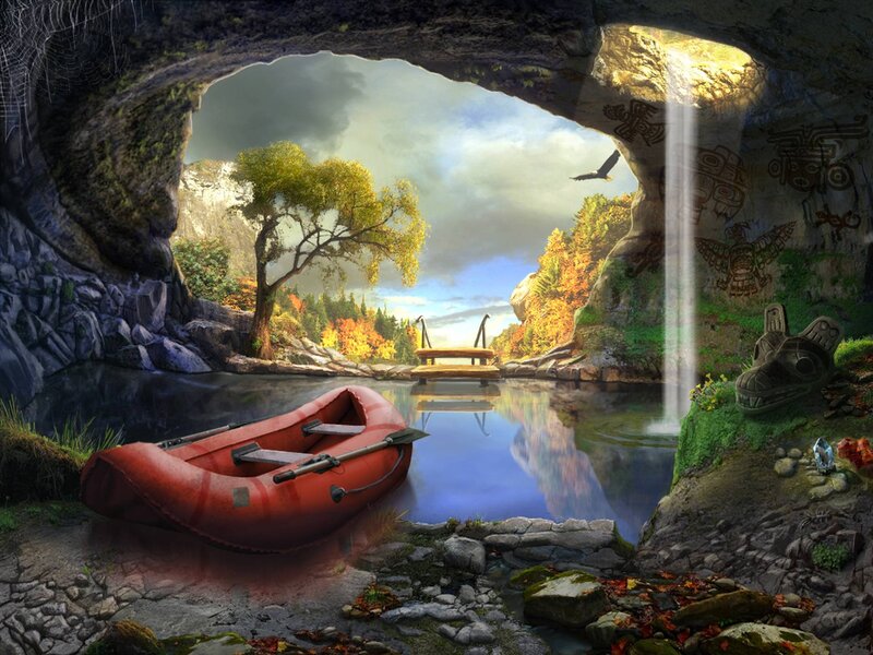 Red Raft in Cave