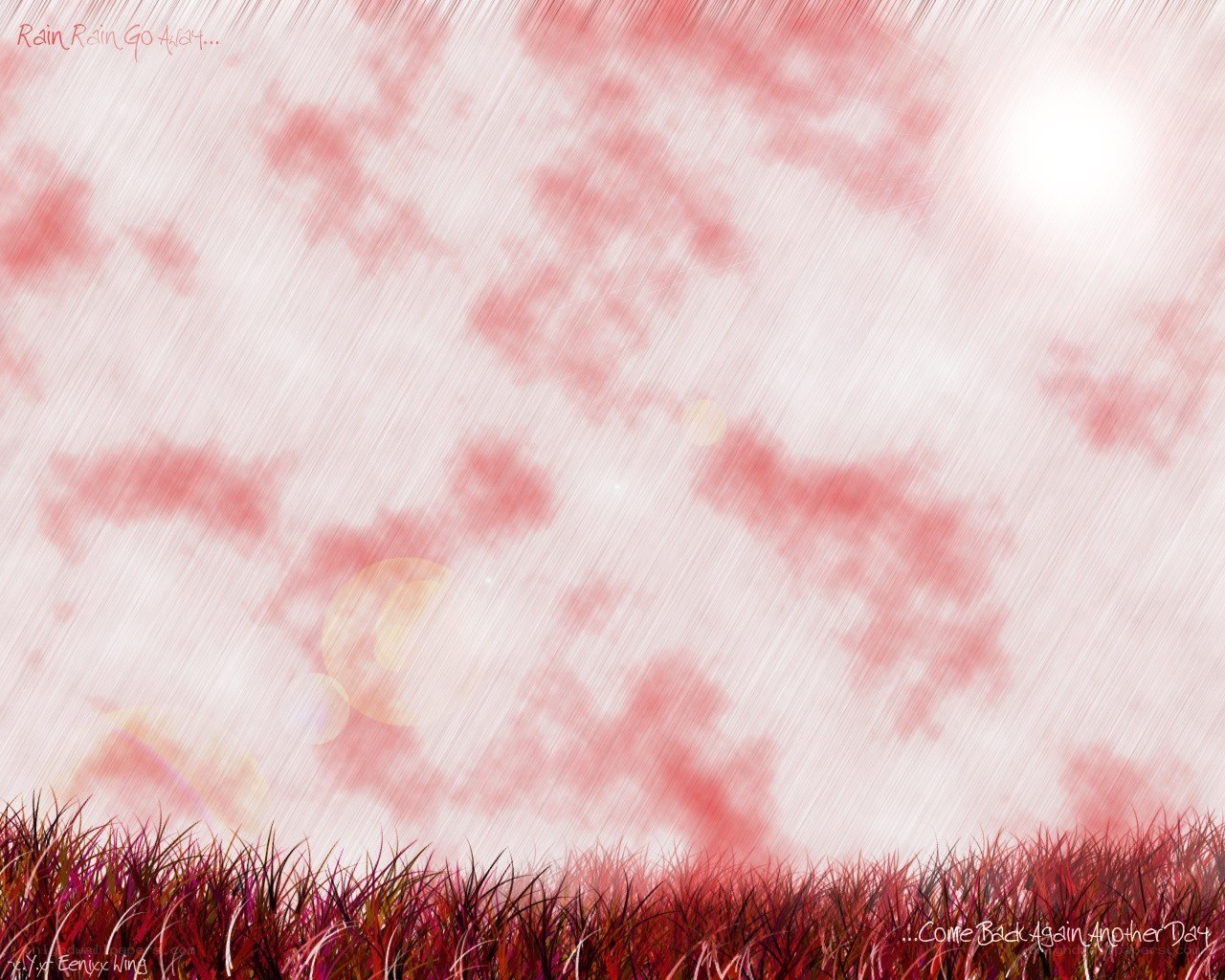 Red Rain Over Grass