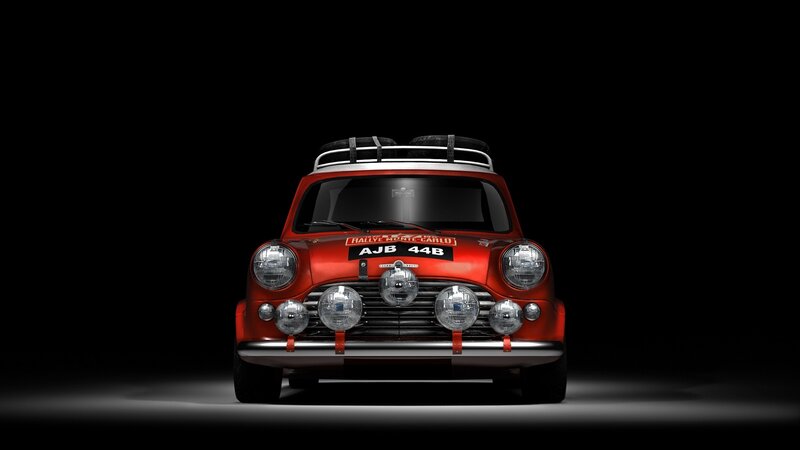 Red Rally Car — Dramatic, 3d Render, Rally Lights