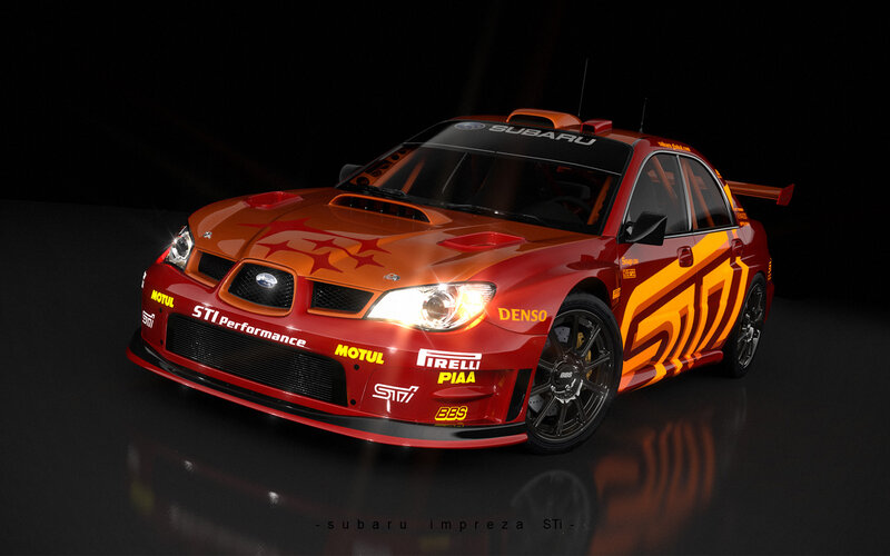 Red Rally Car — Dramatic, 3d Render