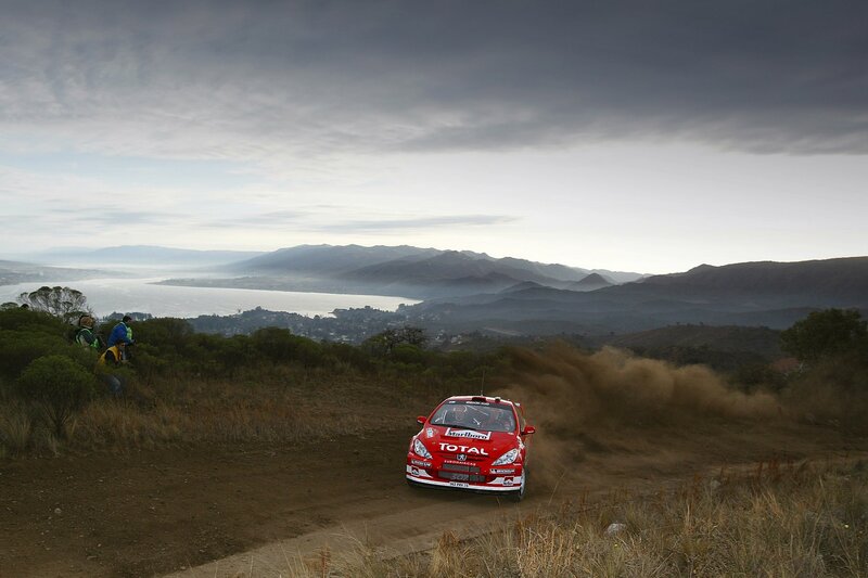 Red Rally Car — Dramatic, Morning, Photograph