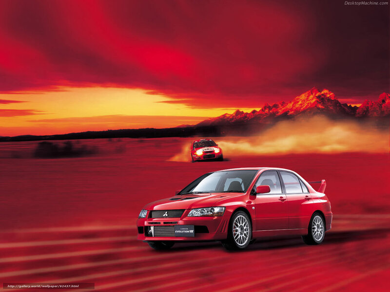Red Rally Car — Dramatic, Sunset
