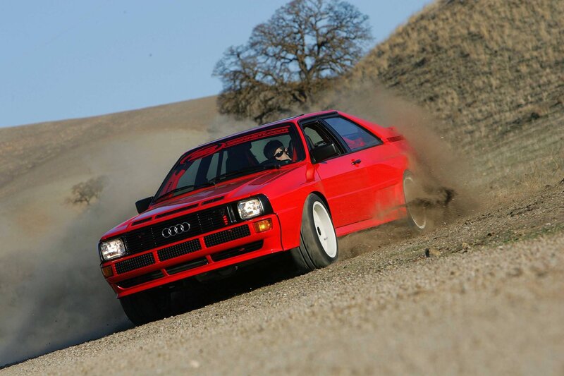 Red Rally Car — Dynamic, Afternoon, Photograph, Dirt Road, Hill