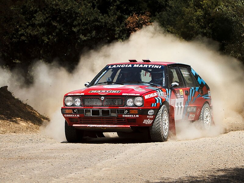 Red Rally Car — Dynamic, Afternoon, Photograph