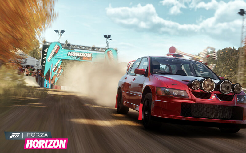 Red Rally Car — Dynamic, Autumn, 3d Render
