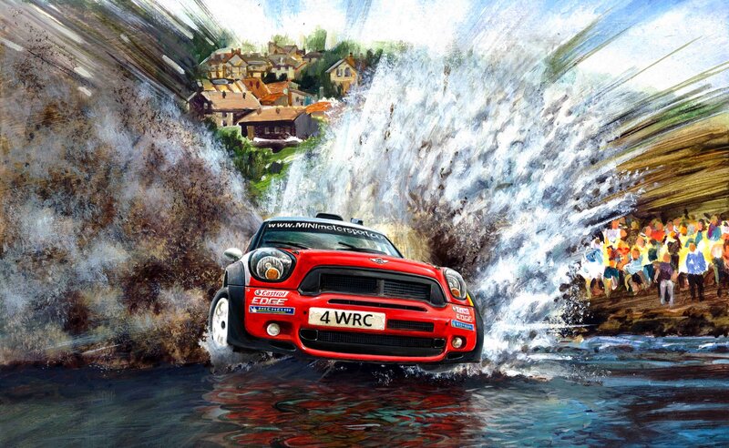 Red Rally Car — Dynamic, Illustration