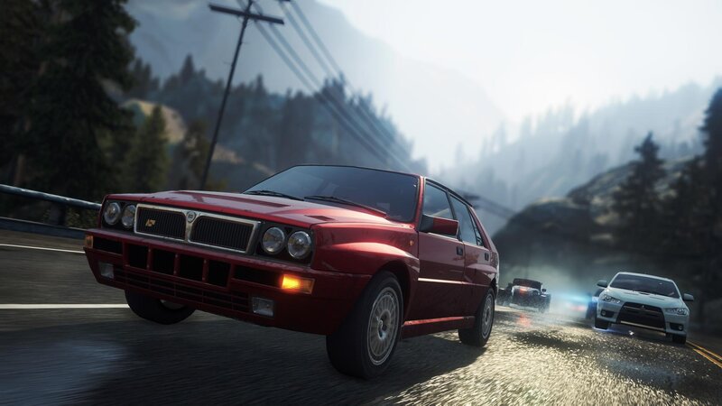 Red Rally Car — Dynamic, Morning