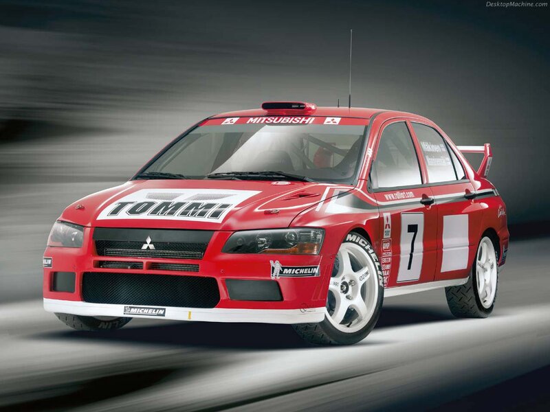 Red Rally Car — Dynamic, Photograph, Racing Number, Michelin Tires