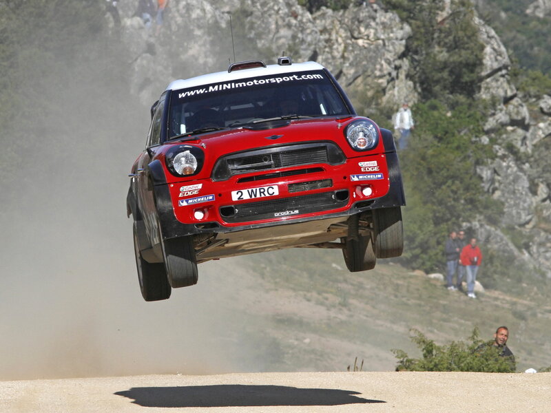 Red Rally Car in Mid-air — Dynamic