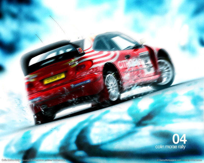 Red rally car in motion