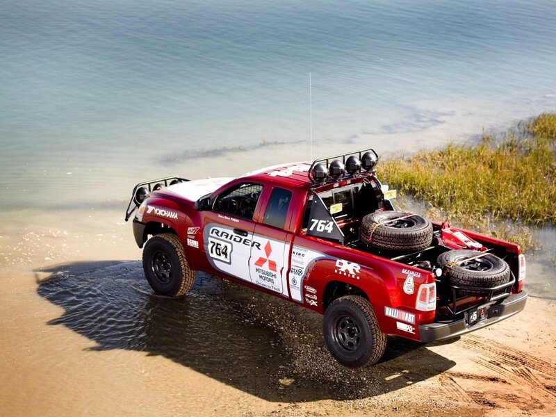 Red Rally Truck — Dramatic