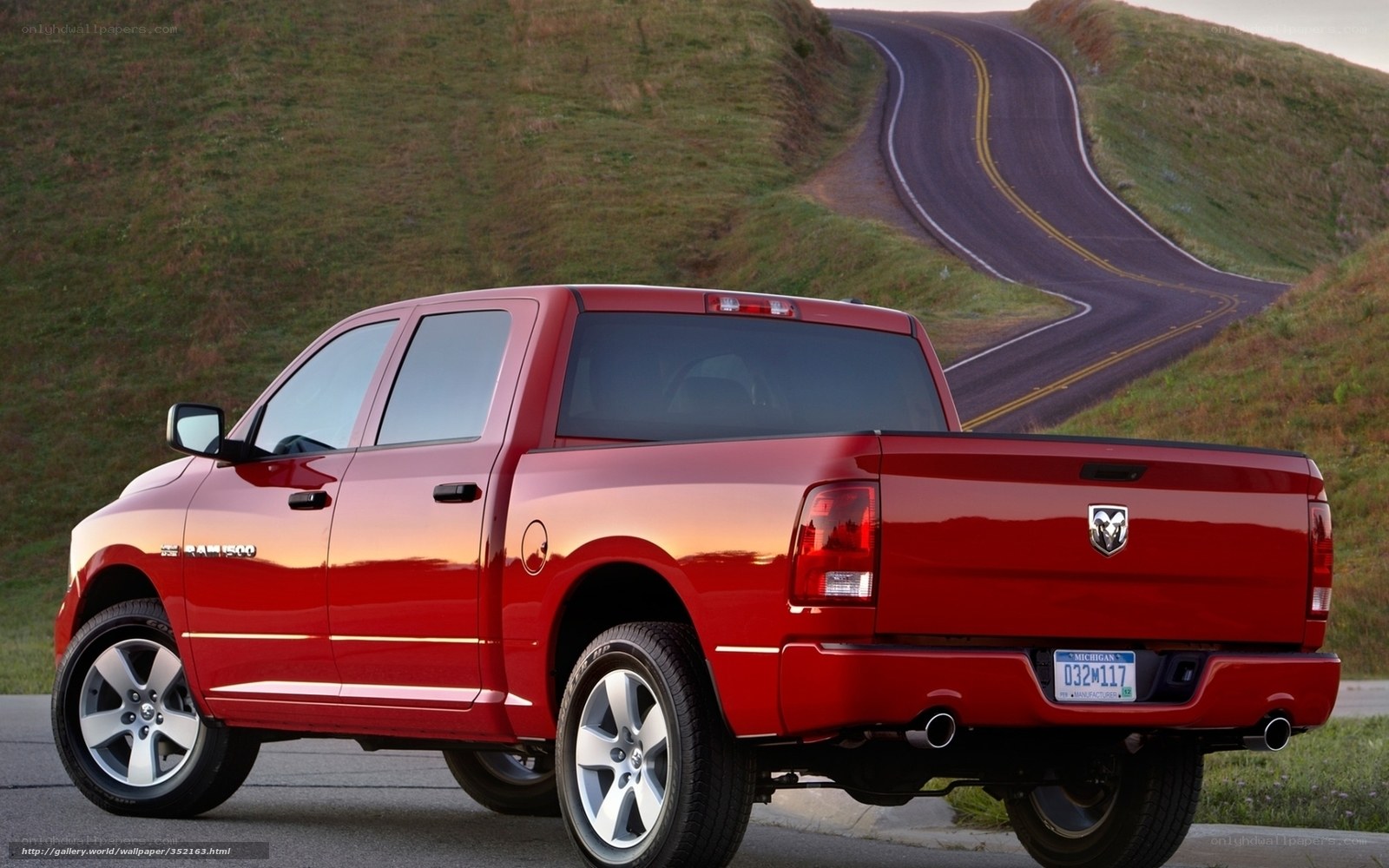 Red Ram 1500 on a winding road