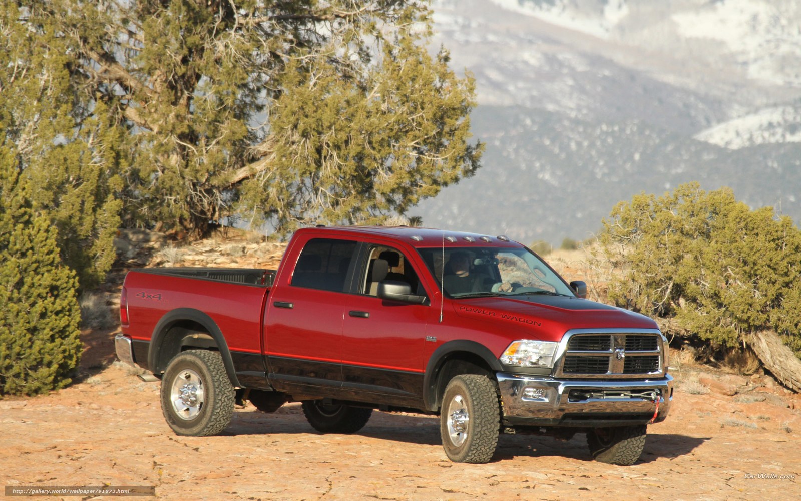 Red Ram 2500 truck in desert