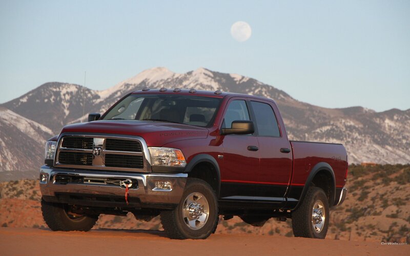 Red Ram pickup in desert